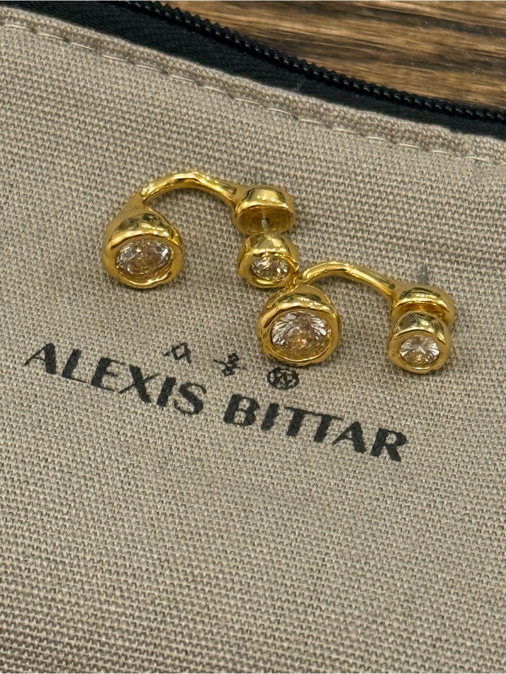 Asterales Gold Molten Front Back Earring - Alexis Bittar - new - Picture 3 of 9
